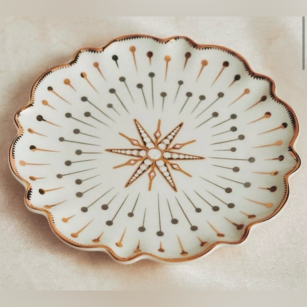 Anthropologie Catherine Martin Starry Night Dessert Plate - ivory